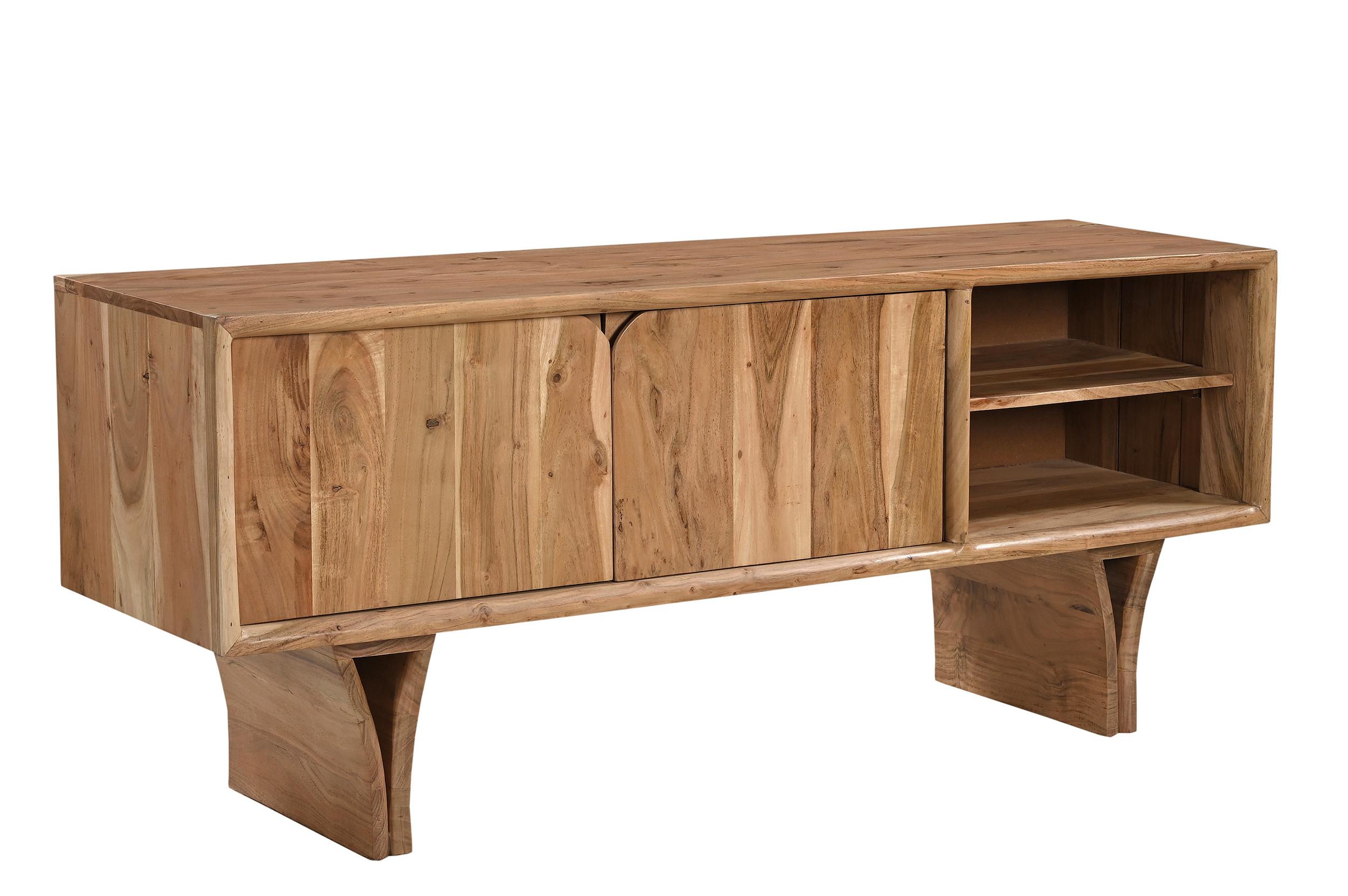 Lowboard Akazie B: 145cm - Naturfarben, Design, Holz (145/60/40cm) - MID.YOU
