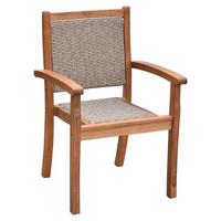 Gartensessel Stapelbar Castilla Holz - Naturfarben, MODERN, Holz/Kunststoff (58/88,5/57cm) - Gardenson