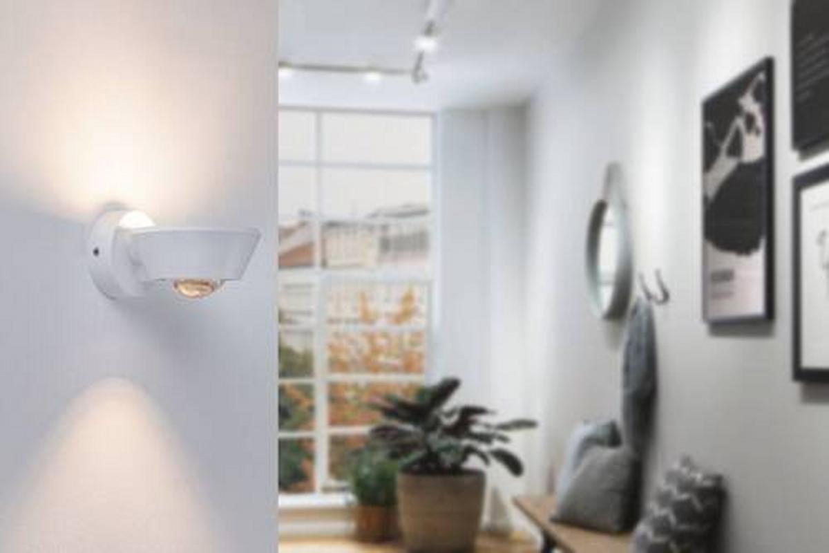 LED-Wandleuchte 1-Flammig Weiß - Weiß, Basics, Kunststoff - Paulmann