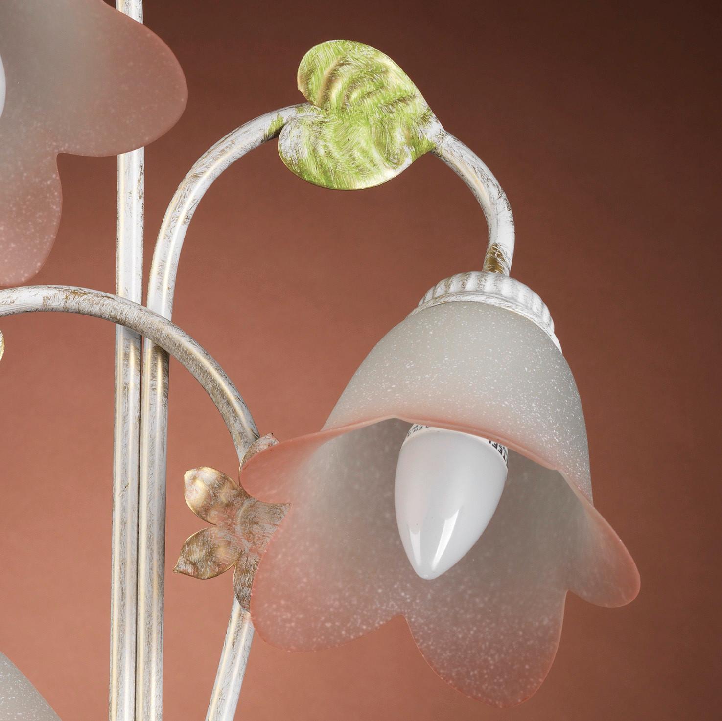 Wandleuchte 4217/ap3 - Weiß, Natur, Glas/Metall (30/25/50cm)