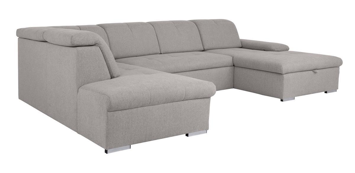 Wohnlandschaft Ramzes Hellgrau U: 215x328x173 cm - Hellgrau/Grau, Design, Textil (215/328/173cm) - MID.YOU