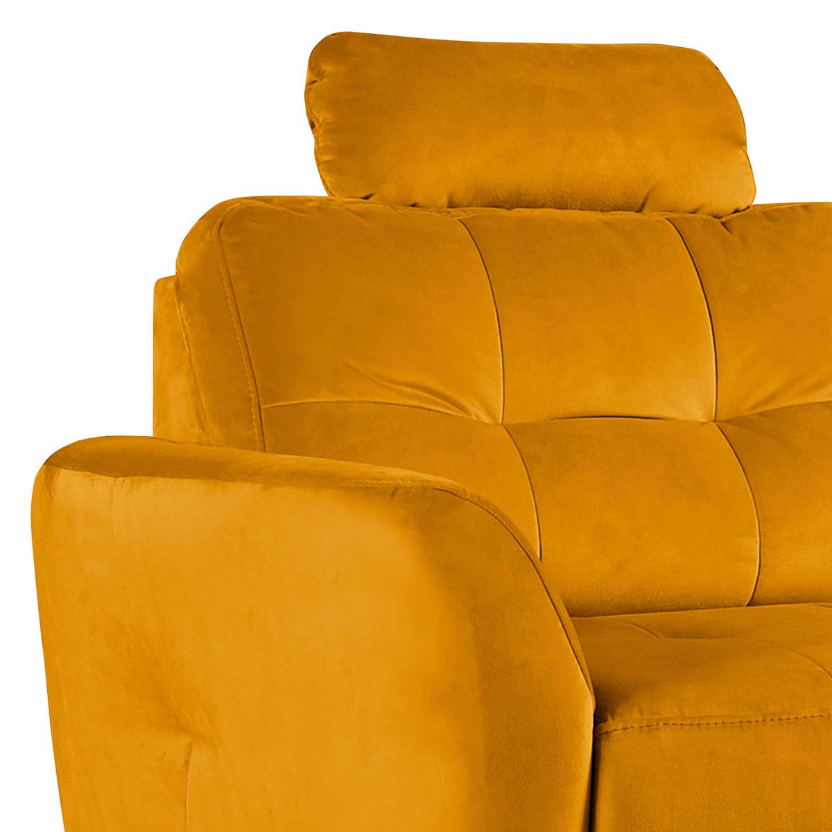 Ecksofa Nordic, Gelb S: 238x168 cm - Gelb/Buchefarben, Design, Textil (238/168cm) - Livetastic