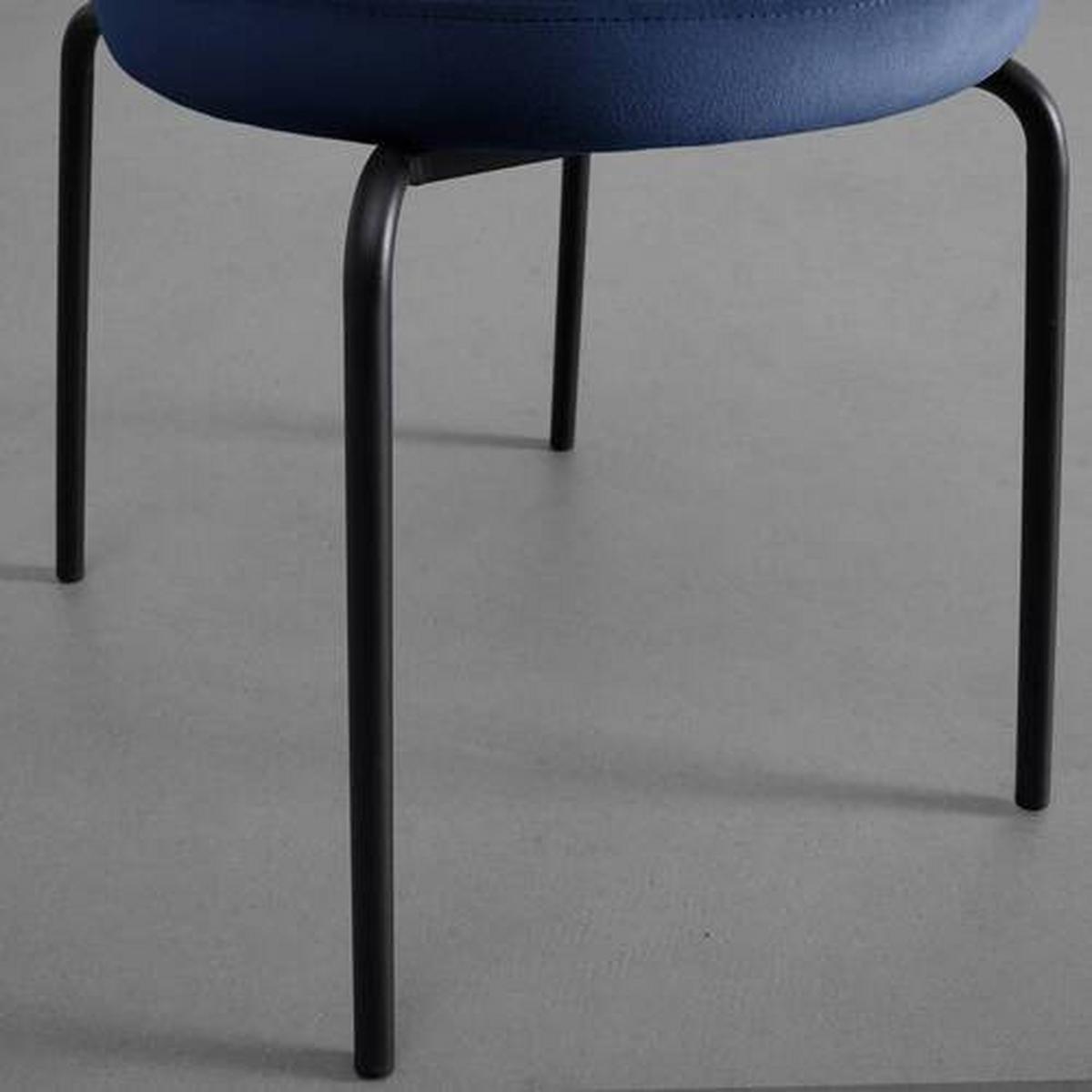 Sametová židle Lea modrá - modrá/černá, Moderní, kov/dřevo (51/82/63cm) - Bessagi Home