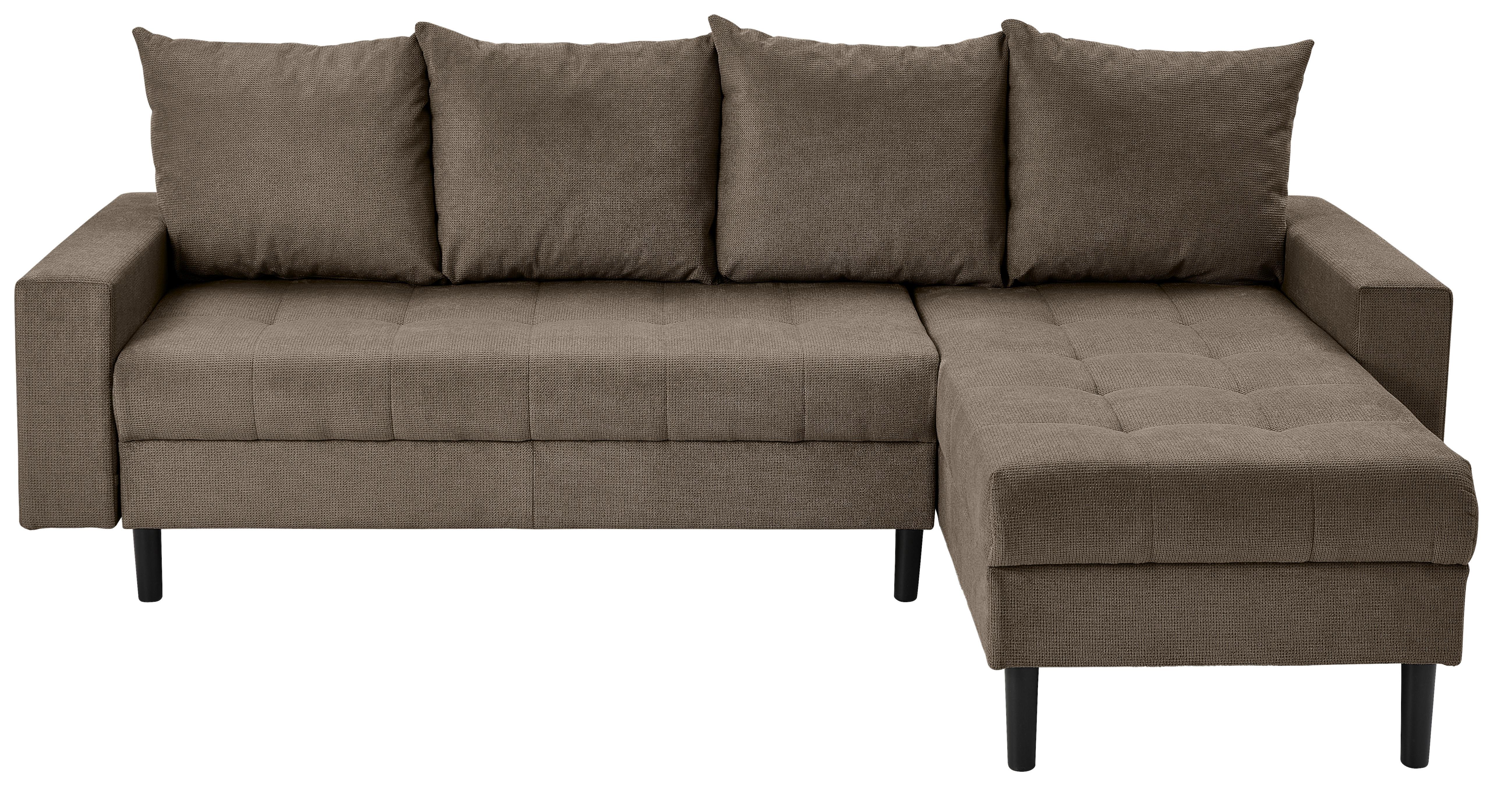 Ecksofa Boston, Braun S: 231x157 cm - Schwarz/Braun, KONVENTIONELL, Textil (231/157cm) - P & B