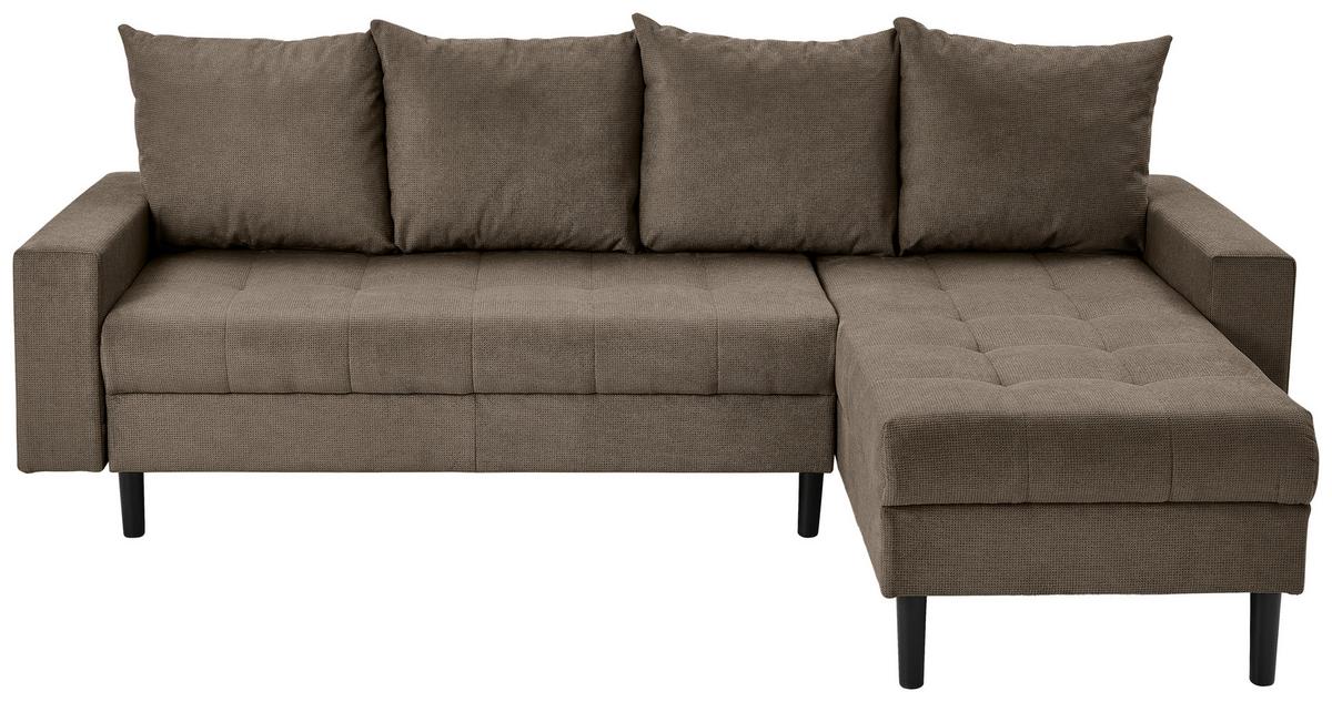 Ecksofa Boston, Braun S: 231x157 cm - Schwarz/Braun, KONVENTIONELL, Textil (231/157cm) - P & B