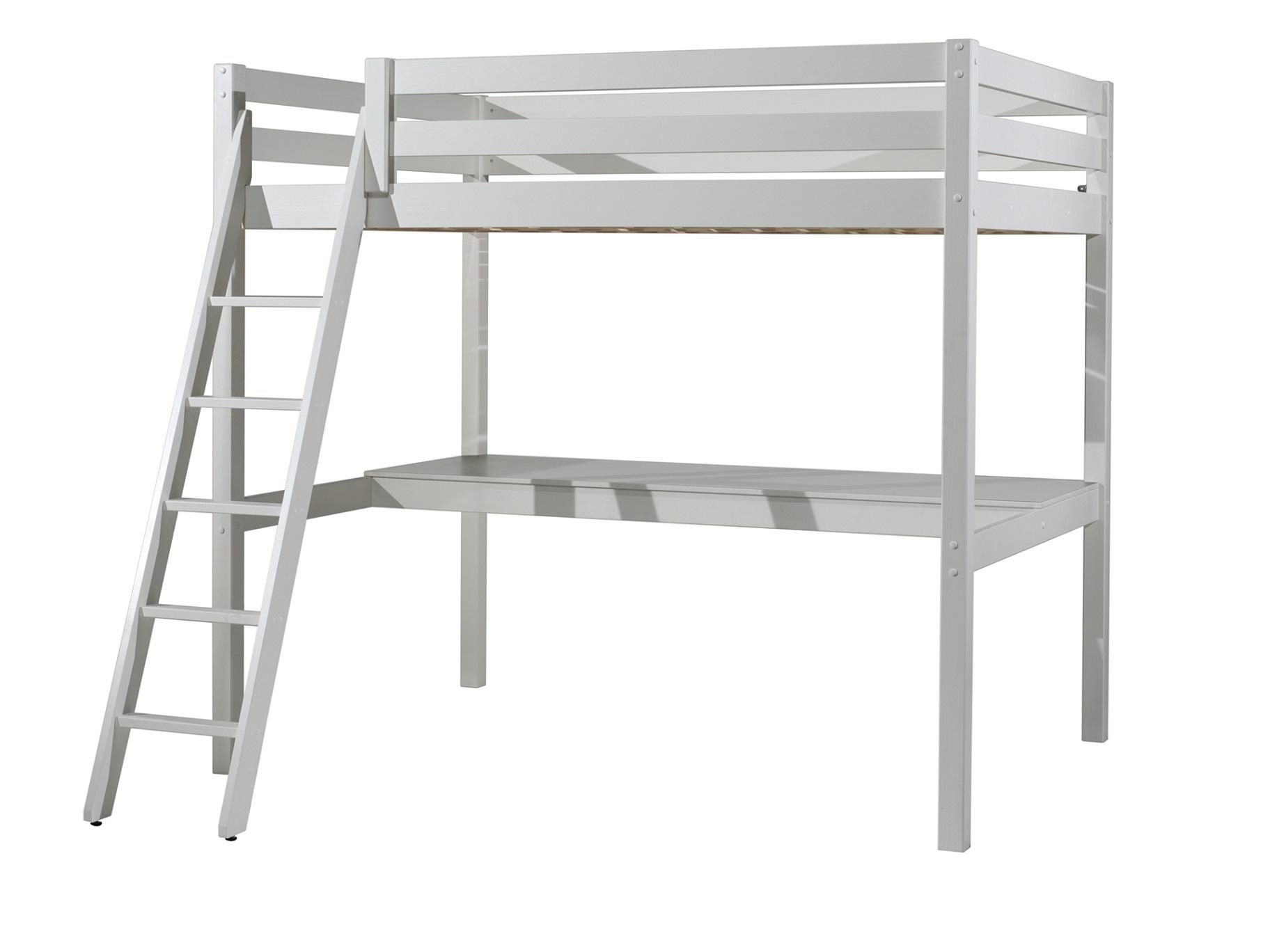 Hochbett Pino B: 214,7 cm Weiß - Weiß/Kieferfarben, Basics, Holz (140/200cm) - MID.YOU