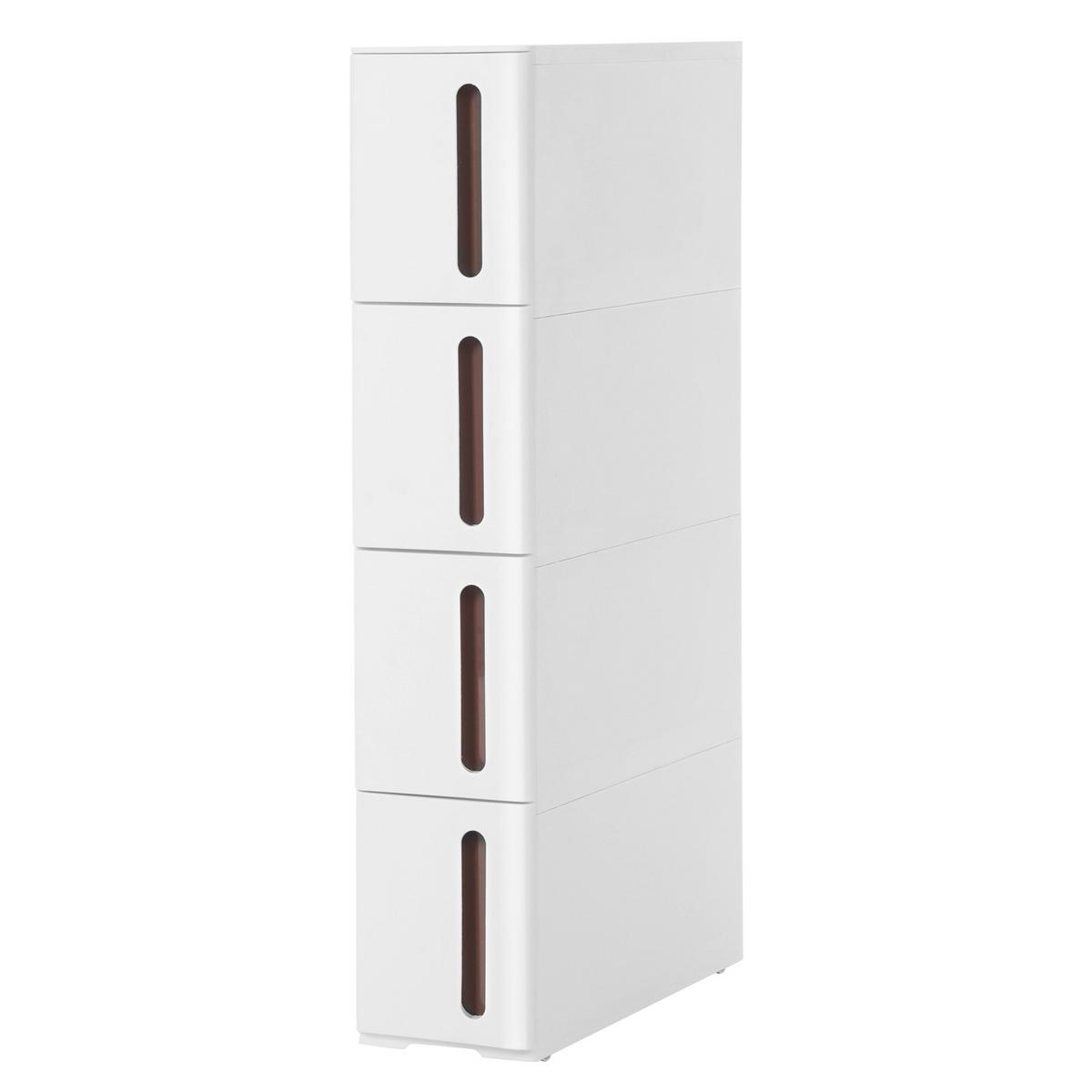 Küchenregal Braun, Weiß B: 17 Cm - Braun/Weiß, Basics, Kunststoff (17/83/45cm)