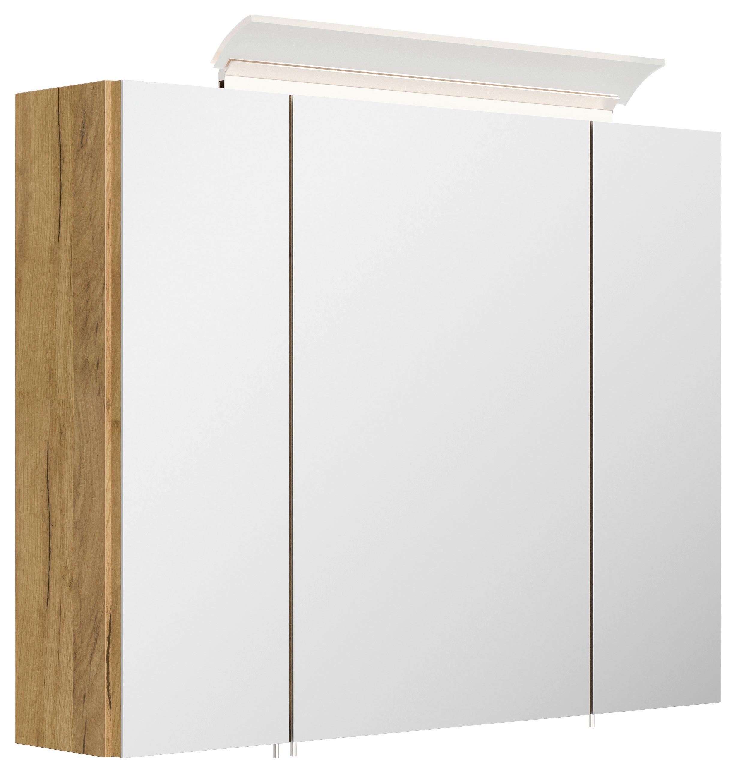 ZRCADLOVÁ SKŘÍŇKA SPIEGELSCHRANK 80 CM - barvy dubu, Moderní, kompozitní dřevo/sklo (80/62/17cm) - MID.YOU