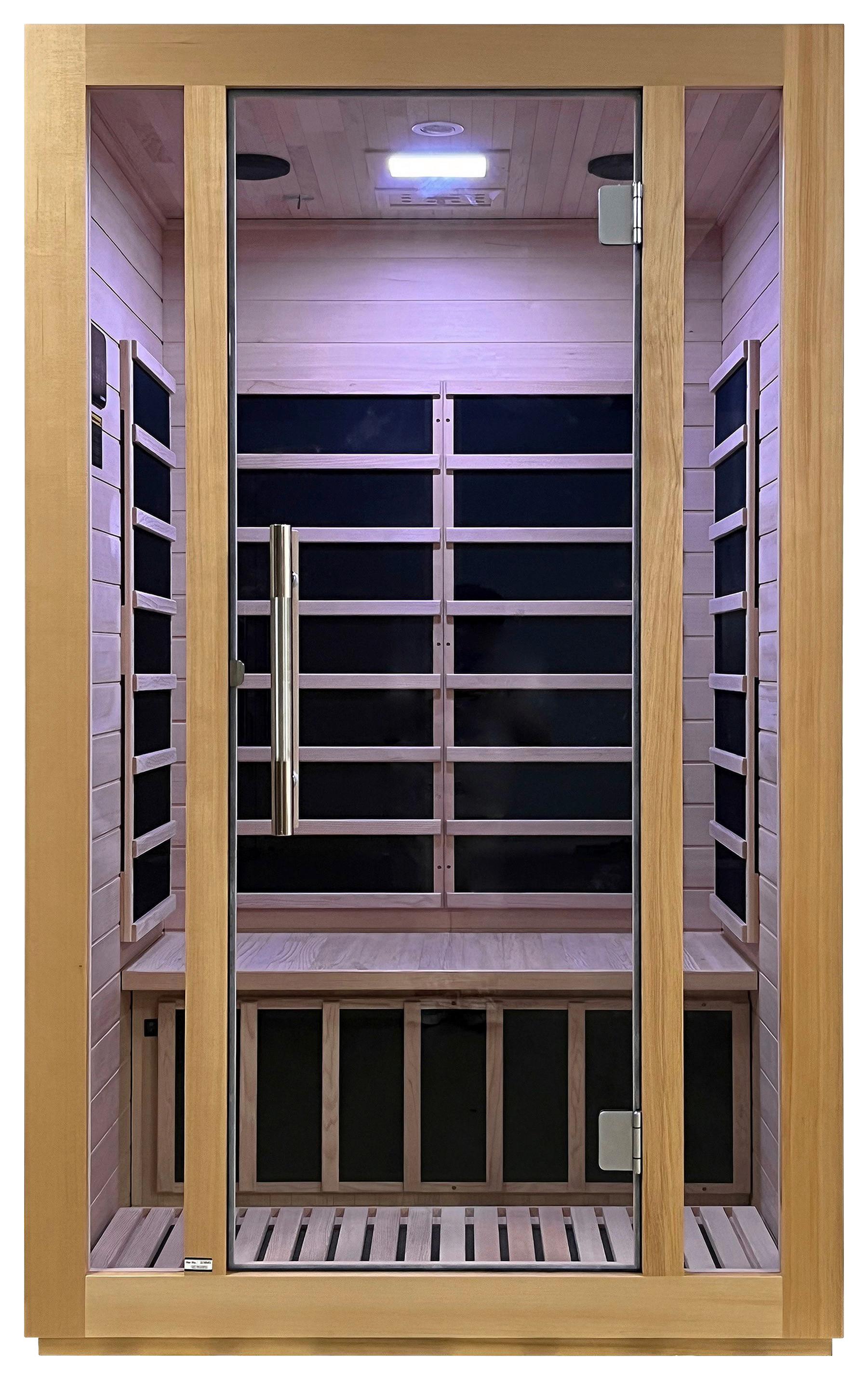Infrarotkabine 2 Personen 118x195x103 cm Hönefoss II - Naturfarben, KONVENTIONELL, Holz (118/195/103cm)