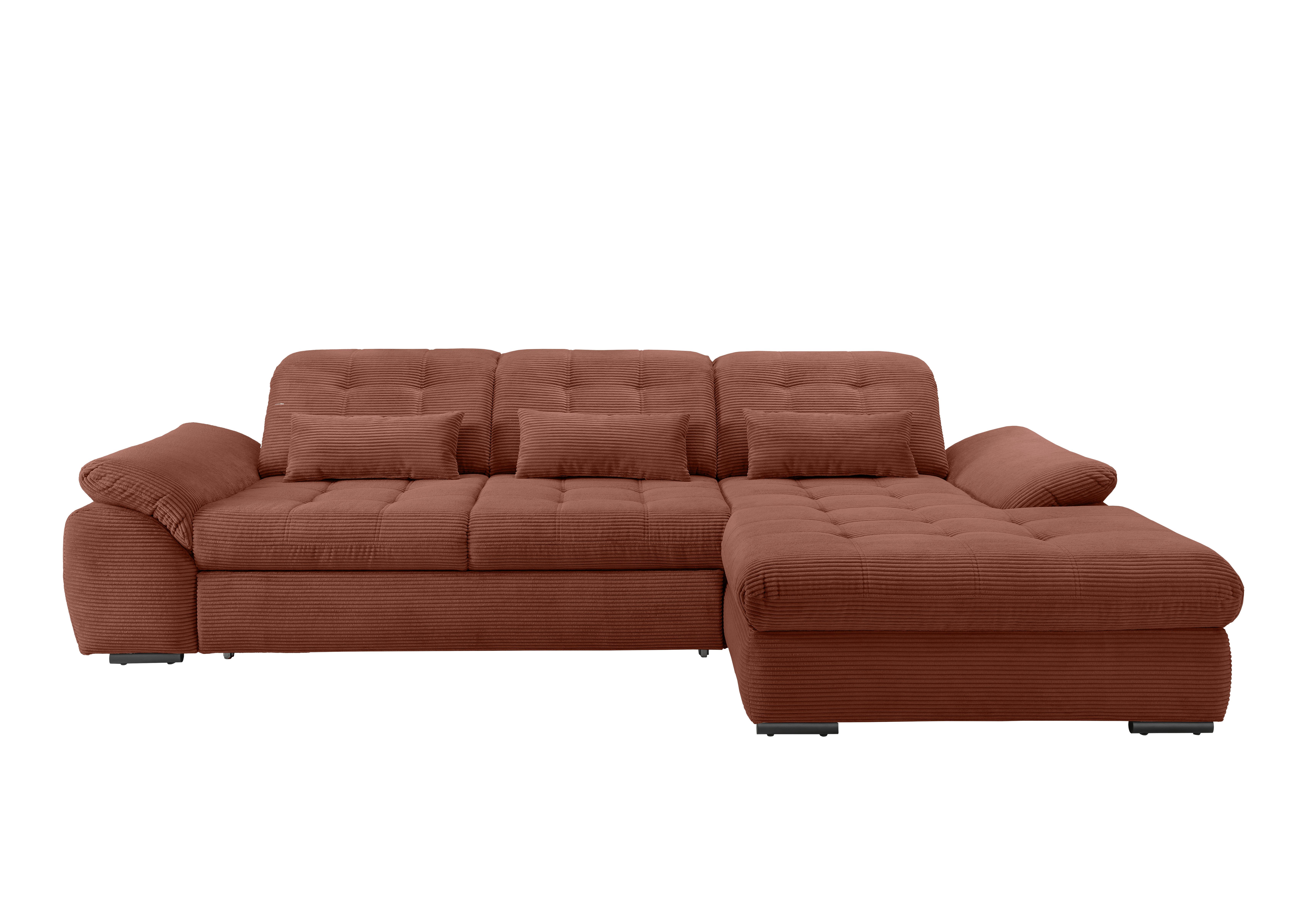 Ecksofa mit Bettkasten Rigatti Koralle S: 314x184 cm - Koralle/Schwarz, MODERN, Textil (314/184cm) - P & B