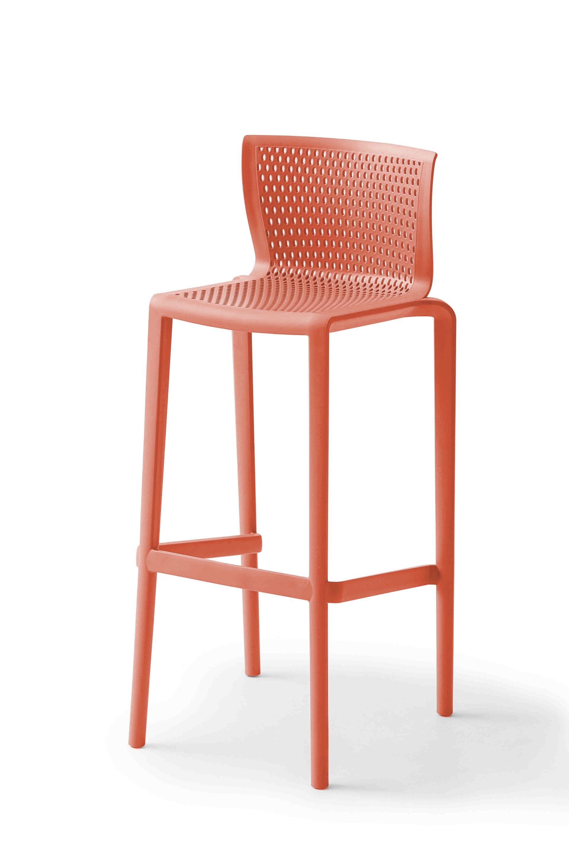 Barová Židle Spiker Červená Sada 4ks - červená, Basics, plast (48/103/46cm)