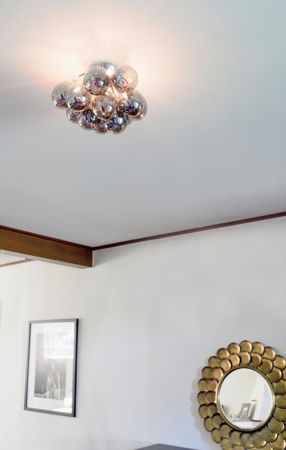 Deckenleuchte Gross Ø 30 cm 3-Flammig mit Rauchglas - Chromfarben/Grau, Design, Glas/Metall (30/20cm) - By Rydéns