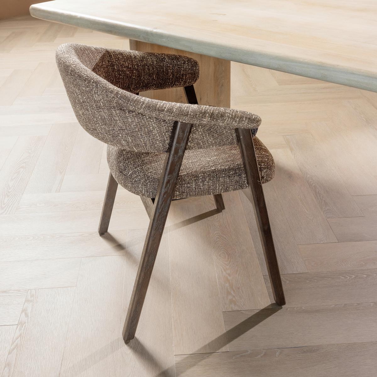 ARMLEHNSTUHL-SET Tunar Braun 2-teilig - Braun, MODERN, Holz/Textil (60/77/60cm) - Livetastic