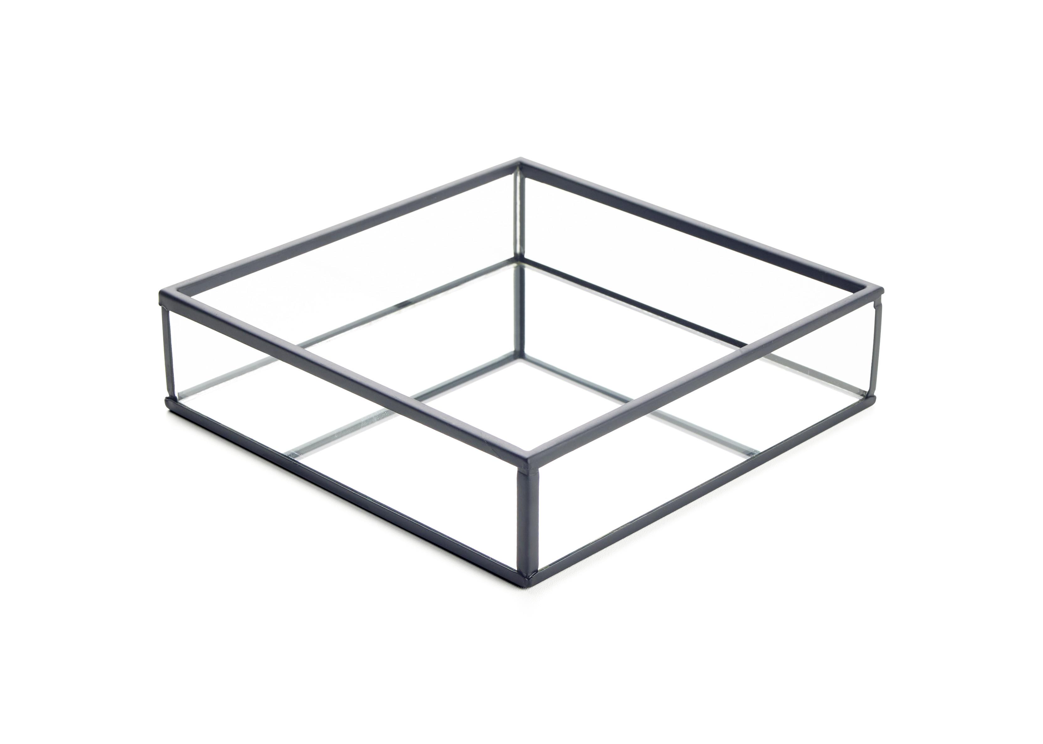 Dekoračná Tácňa Marion - čierna/číre, Design, kov/sklo (18/4.8cm) - Modern Living