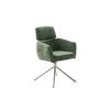 Armlehnstuhl Quebec Chenille Olive 360° drehbar - Edelstahlfarben/Olivgrün, KONVENTIONELL, Textil/Metall (60/92/64cm)