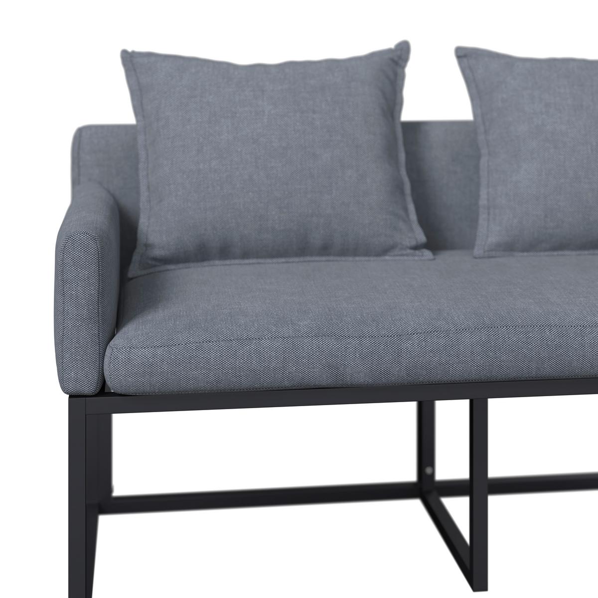 Gartenbank Julia - Grau, MODERN, Textil/Metall (132/59/85cm) - Beldano