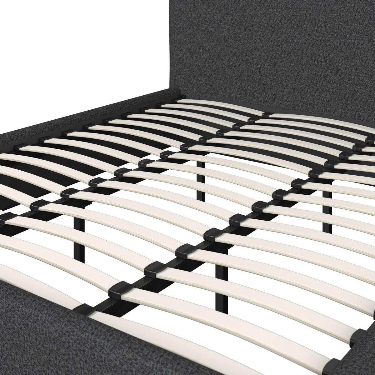 Čalúnená posteľ ALBA 180x200 cm, tmavosivá - čierna/prírodná farba, Modern, drevo/textil (180/200cm) - Bessagi Home