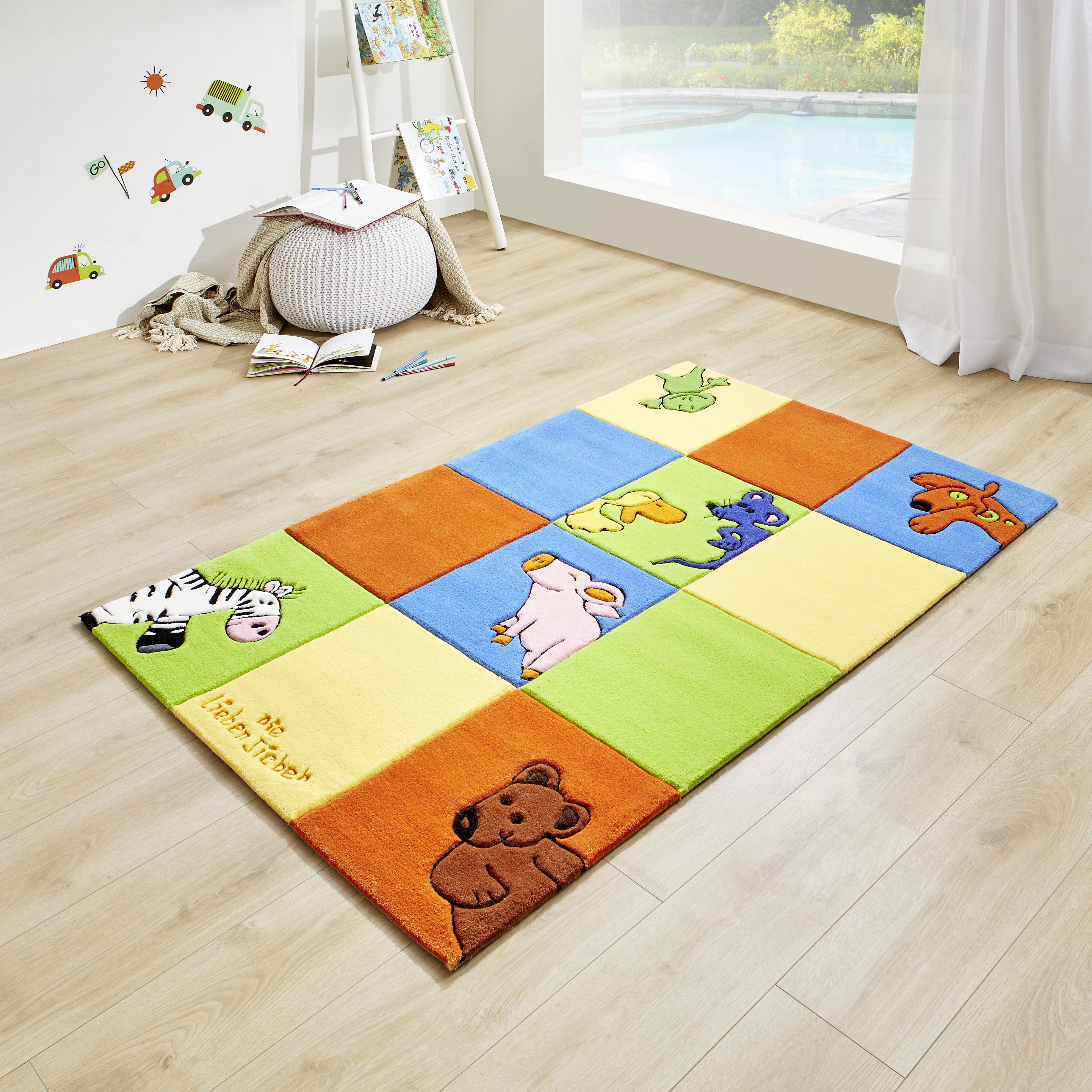Kinderteppich Ls-2197 - Blau/Gelb, Trend, Textil (110/170cm)