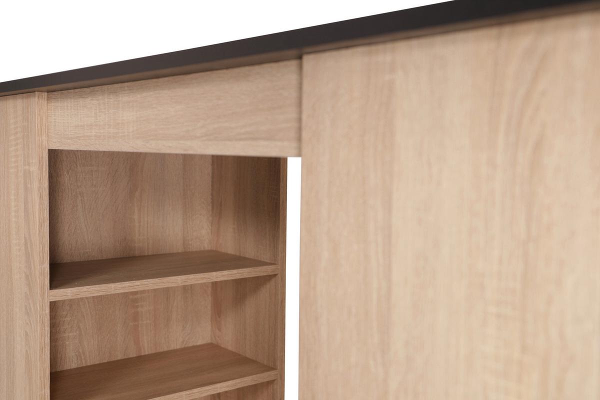 Bartisch Merle Schwarz, Eiche Dekor L: 103 cm - Eichefarben/Schwarz, Design, Holzwerkstoff (103/50/115cm) - Respekta