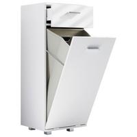 Midischrank Zalo S Weiß, B: 40m - Silberfarben/Weiß, MODERN, Holzwerkstoff/Kunststoff (40/101/35cm) - MID.YOU