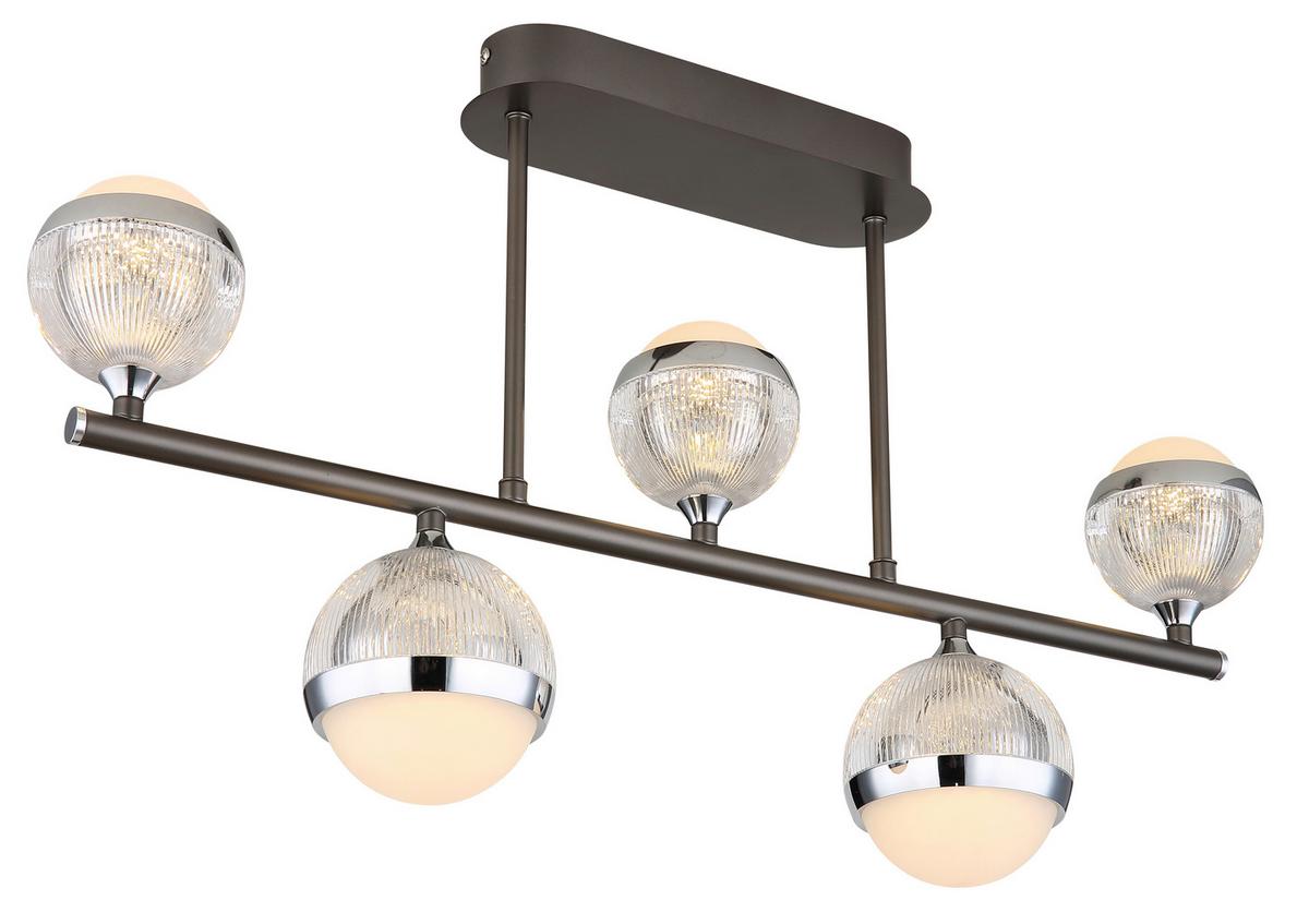 LED-Deckenleuchte 56011-5d - Klar/Chromfarben, KONVENTIONELL, Kunststoff/Metall (65/11/37cm) - Globo