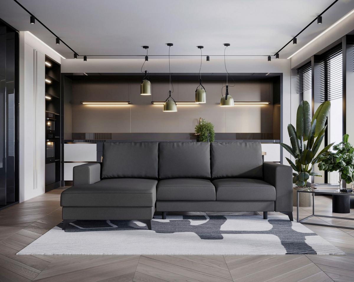 Harvey Grau S: 156x244 cm - Schwarz/Grau, Design, Textil (156/244cm) - Livetastic