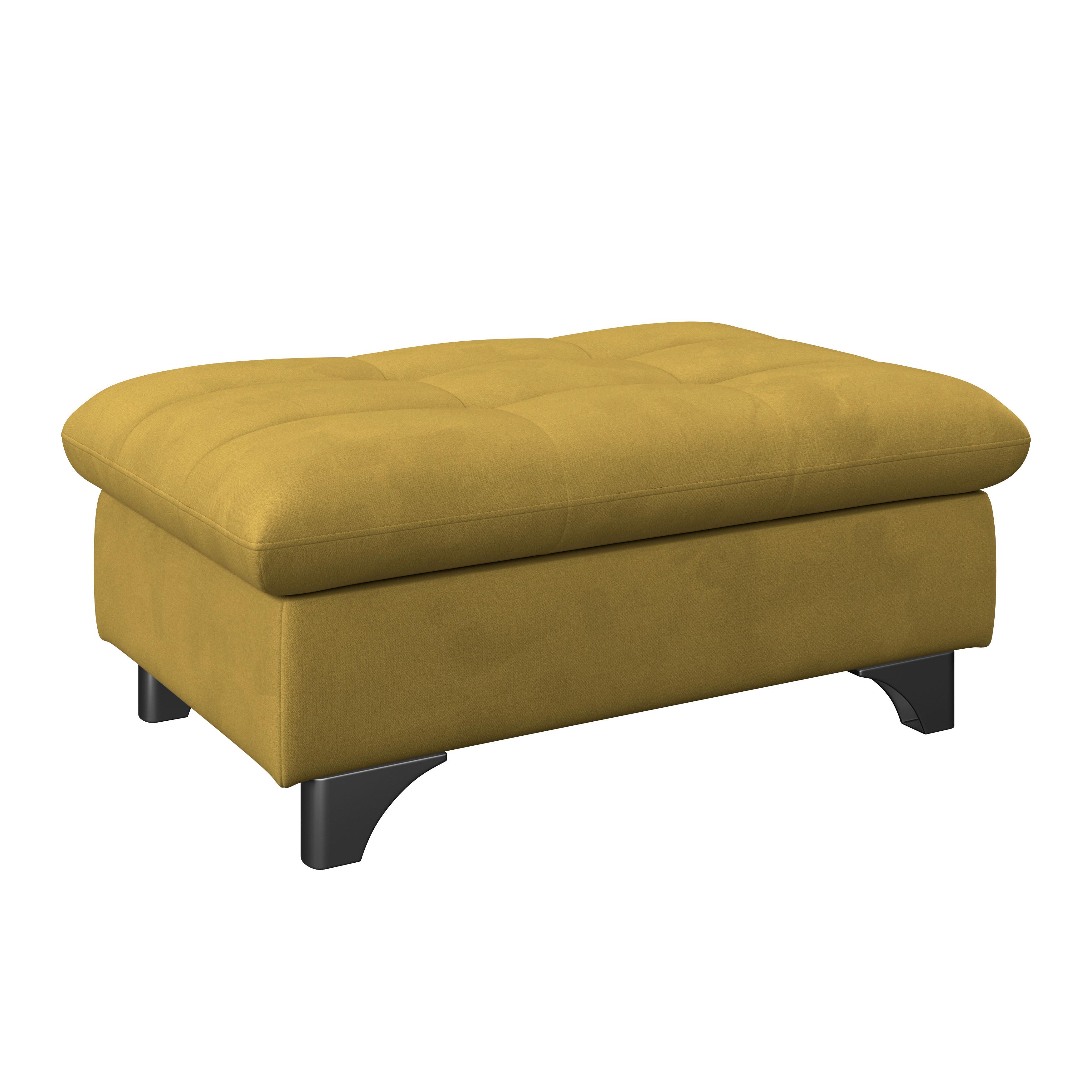 Hocker Gemini Senfgelb, B: 108cm - Chromfarben/Senfgelb, KONVENTIONELL, Textil (108/46/108cm)