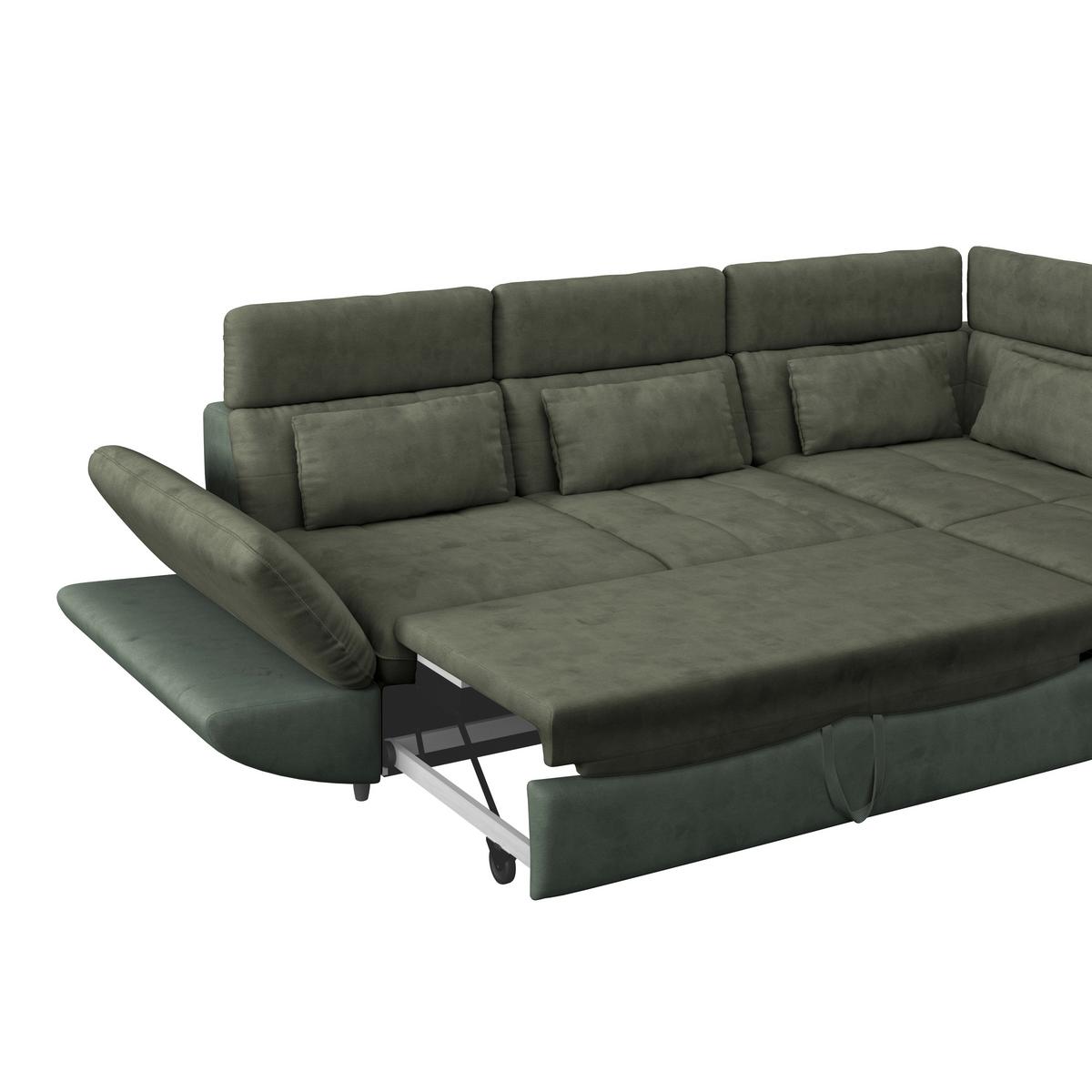 SEDACÍ SOUPRAVA PARK - černá/světle zelená, Moderní, textil/plast (233/311cm) - Luca Bessoni
