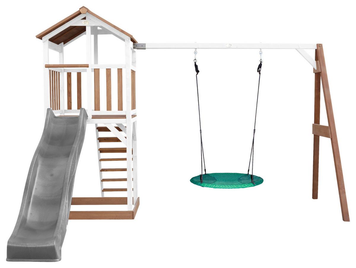 Spielturm A025.123.81 - Braun/Weiß, KONVENTIONELL, Holz/Kunststoff (356,6/241,9/349cm) - Ambia Garden