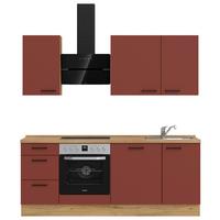 Küchenleerblock Easytouch High-Line, H5 Links - Eichefarben/Rot, MODERN, Holzwerkstoff (210cm) - Nobilia