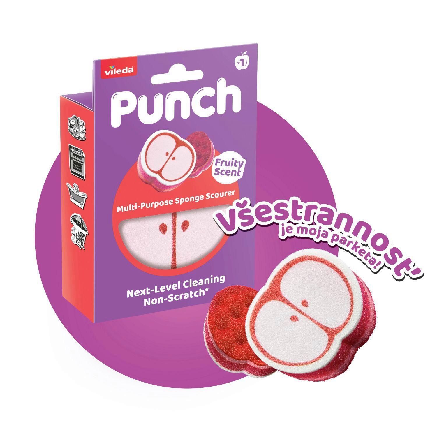 Špongia APPLE PUNCH VILEDA PUNCH APPLE HUBKA - viacfarebná, Basics, plast - Vileda