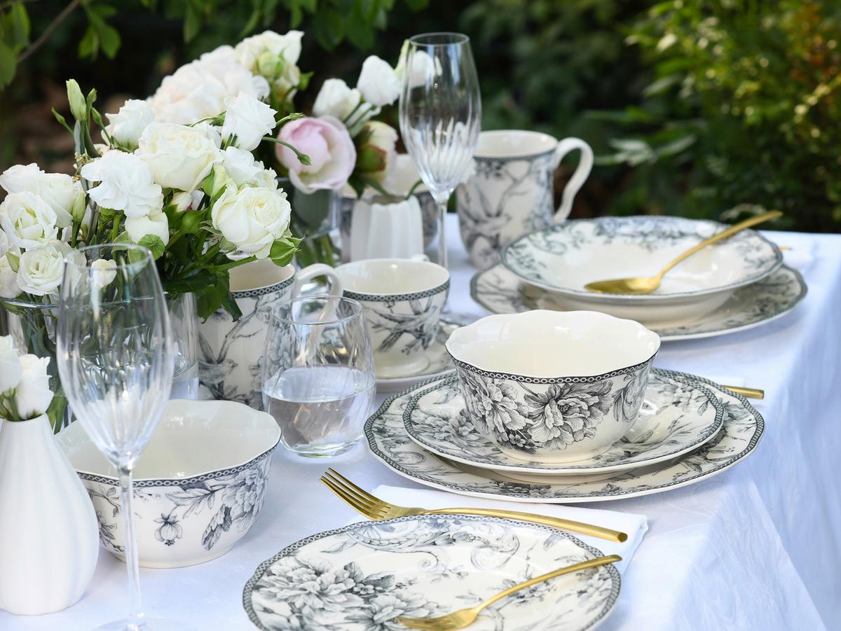 KAFFEESERVICE Grau, Weiß, 12--Teilig. - Weiß/Grau, Basics, Keramik - Creatable