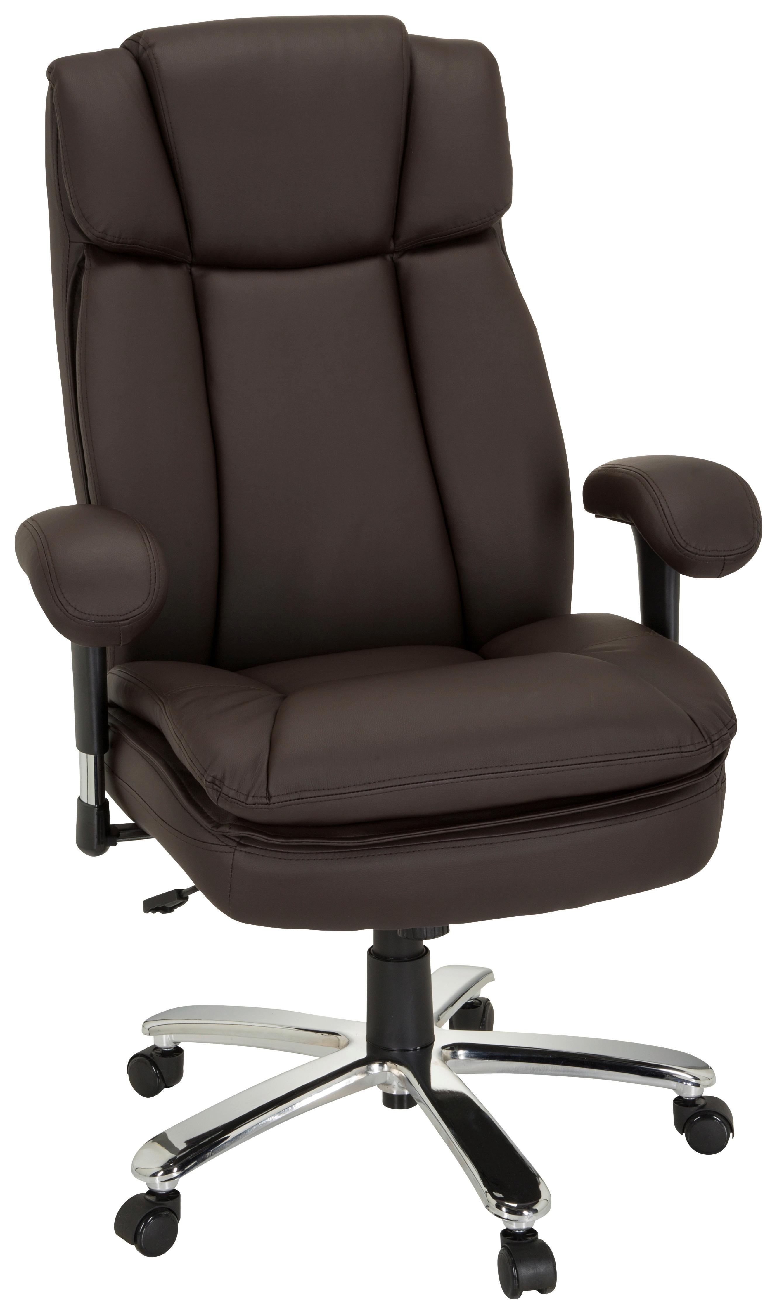 Chefsessel Builder Xxl I Dunkelbraun - Dunkelbraun/Silberfarben, MODERN, Kunststoff/Textil (77/123/84cm) - MID.YOU