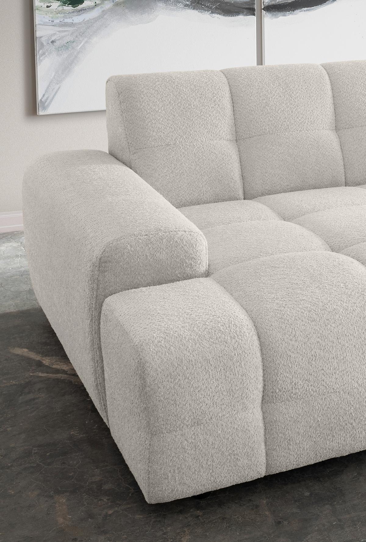 Bigsofa Bosco, Weiß B: 304 cm - Schwarz/Weiß, MODERN, Textil (304/87/155cm) - Livetastic