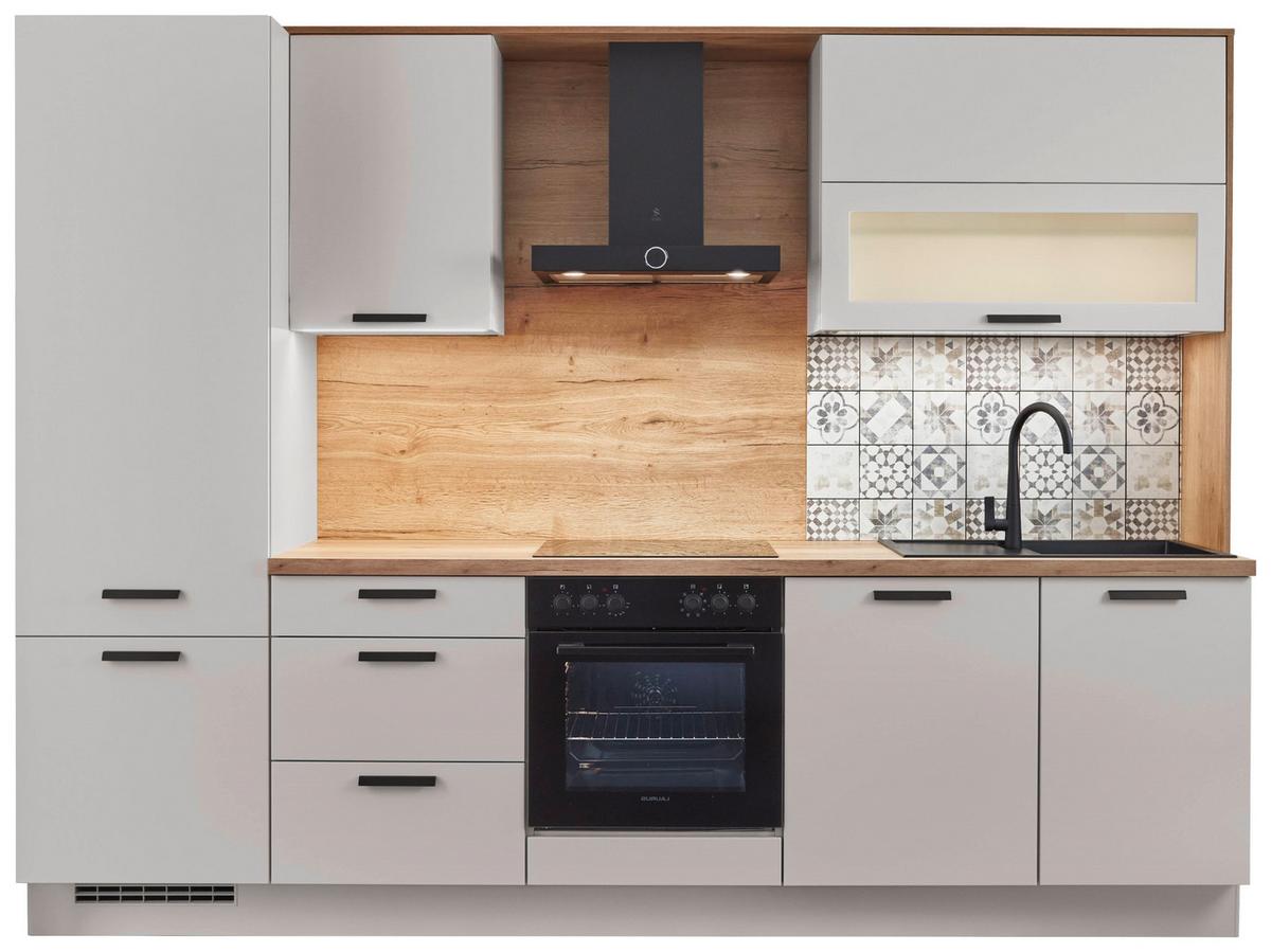 Küchenblock Sofia - Eichefarben/Magnolie, Design, Holzwerkstoff (293cm) - Vertico