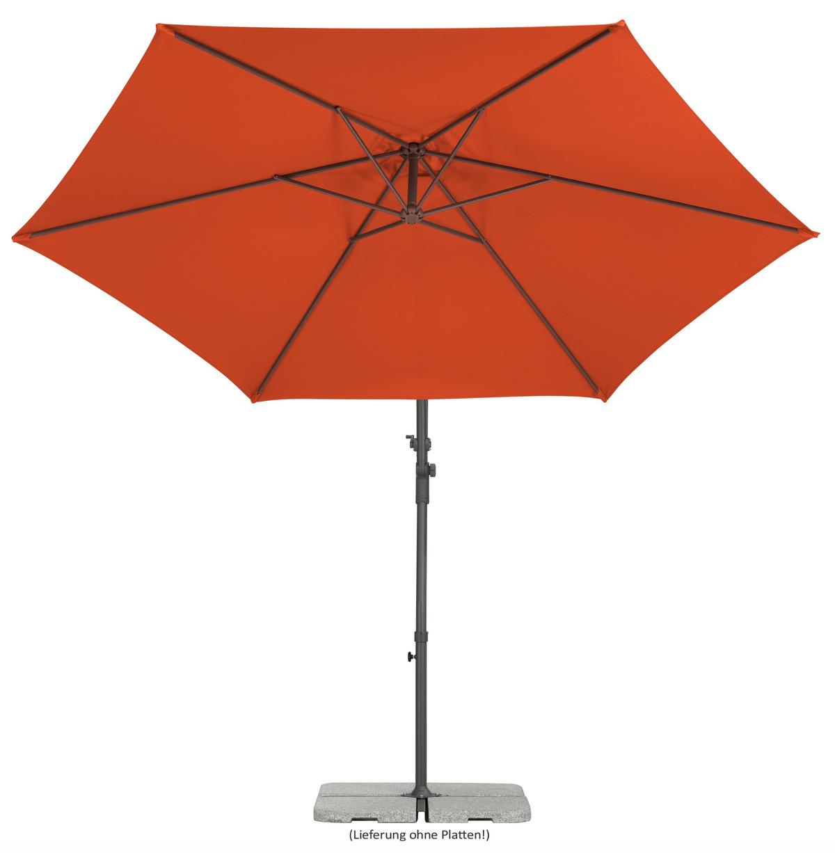 Ampelschirm Genua BxHxT: 278x263x300 cm Terracotta - Anthrazit/Terracotta, Basics, Textil/Metall (278/263/300cm) - Schneider