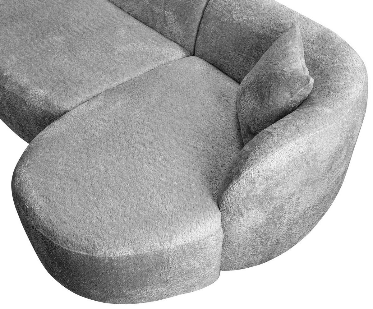 Ecksofa Flick Hellgrau/schwarz, 143 Cm - Hellgrau/Schwarz, Design, Textil (143/264cm) - MID.YOU