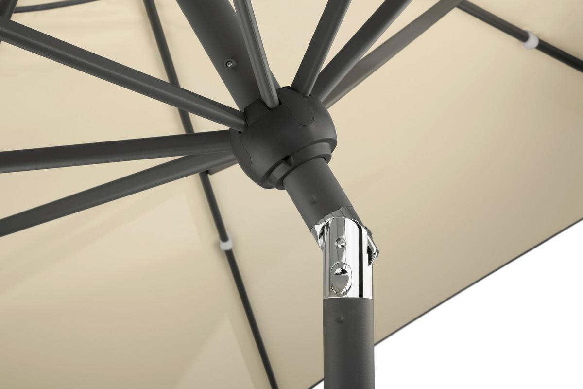 Sonnenschirm 300x275x300 Cm Naturfarben - Anthrazit/Naturfarben, Basics, Textil/Metall (300/275/300cm) - Schneider