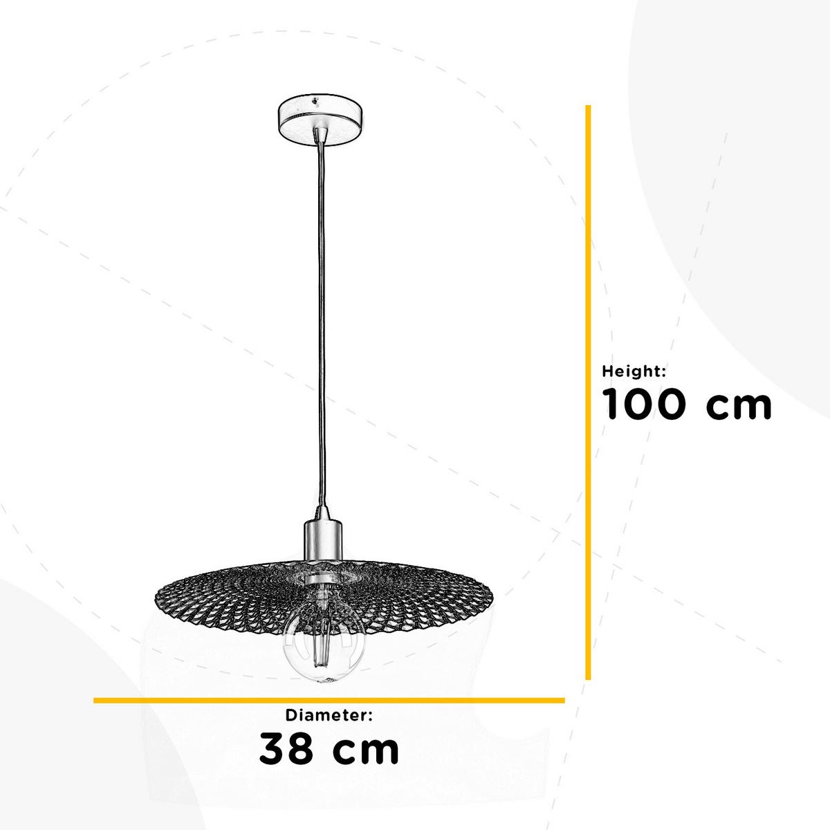 Hängeleuchte 5027/sm - Goldfarben/Schwarz, Natur, Metall (38/100cm)