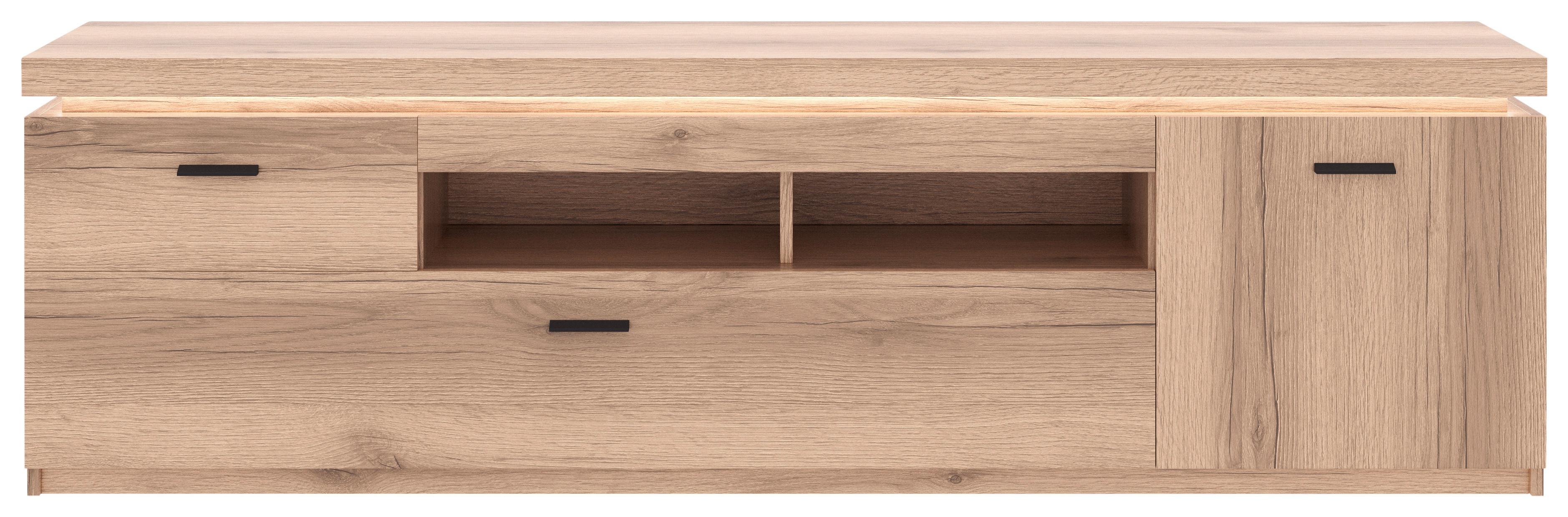 TV-Element Vancouver B: 196 cm Eiche Dekor - Eichefarben, MODERN, Holzwerkstoff (196/57/44cm)