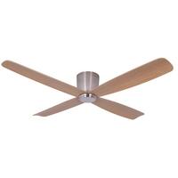 Deckenventilator Lucci Air Fraser 4-Flügel, Geräuscharm - Chromfarben/Teakfarben, Design, Holzwerkstoff/Kunststoff (132/20cm) - P & B