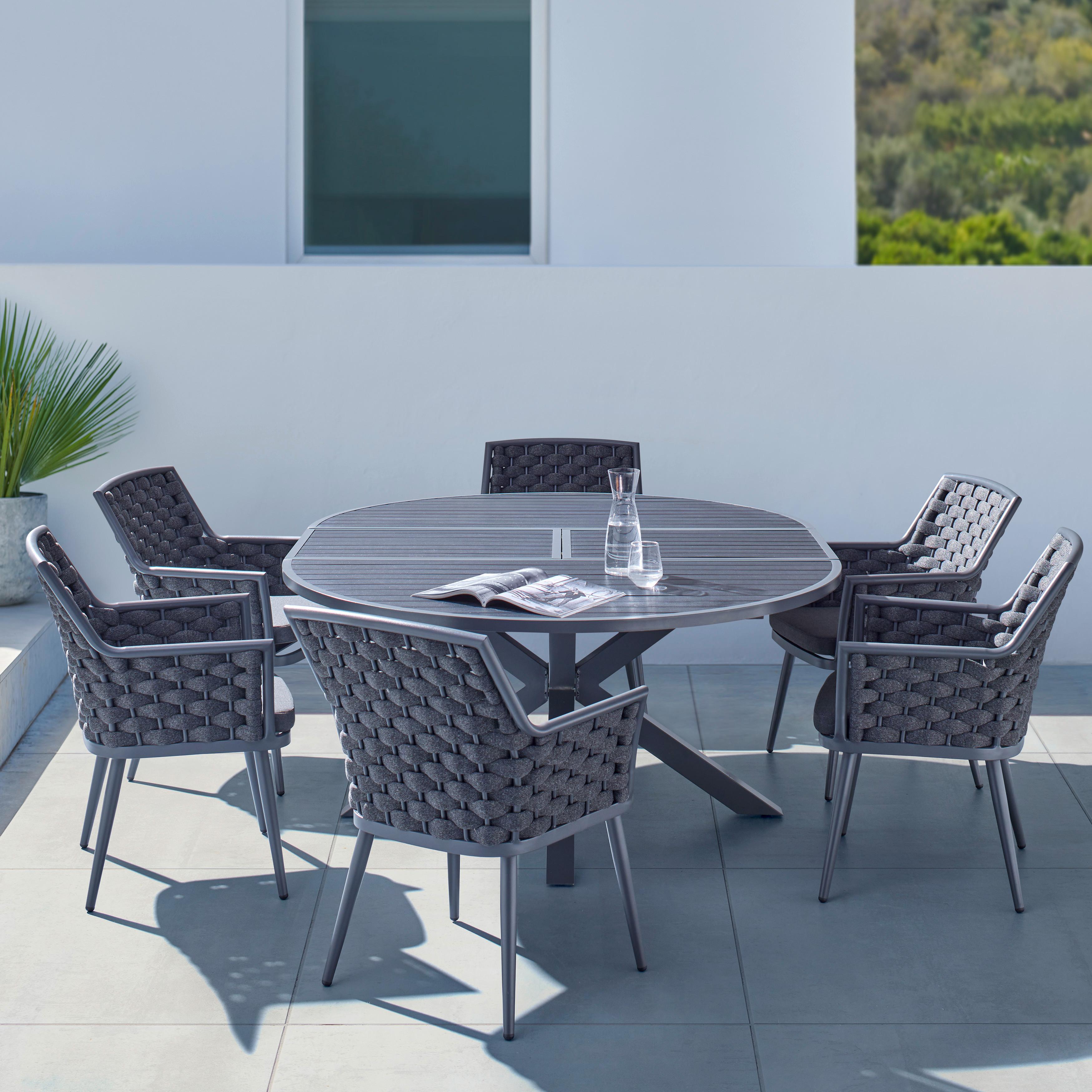 Zahradní Sada Santino Tmavě Šedá - tmavě šedá, Moderní, kov/textil - Bessagi Garden