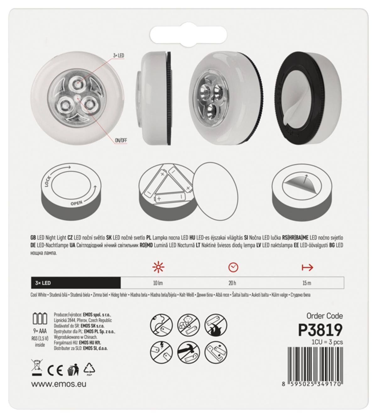 Éjjeli Lámpa Led Lámpa - fehér, Basics, műanyag (0.68/0.68/0.23cm)