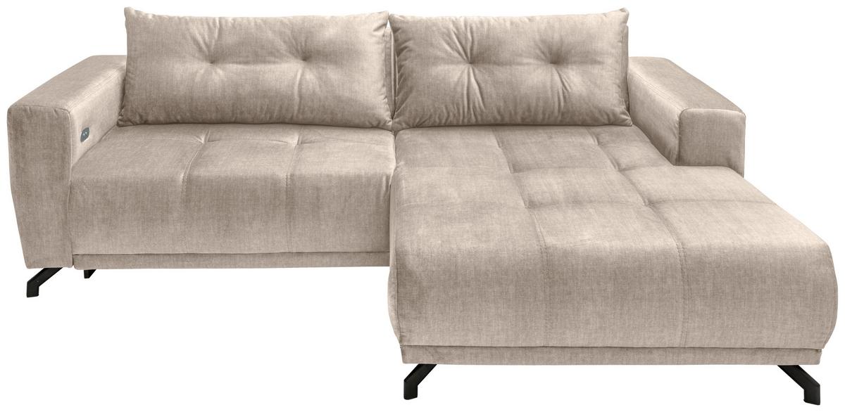 Ecksofa Restato, Creme S: 246x177 cm - Creme/Schwarz, MODERN, Textil (246/177cm) - MID.YOU