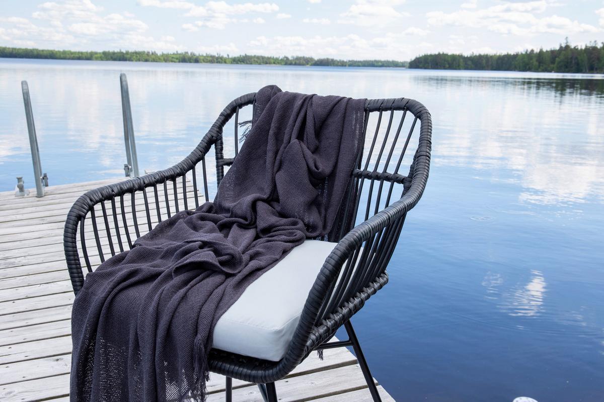 Balkonset Viga - Schwarz, KONVENTIONELL, Kunststoff/Metall - Gardenson