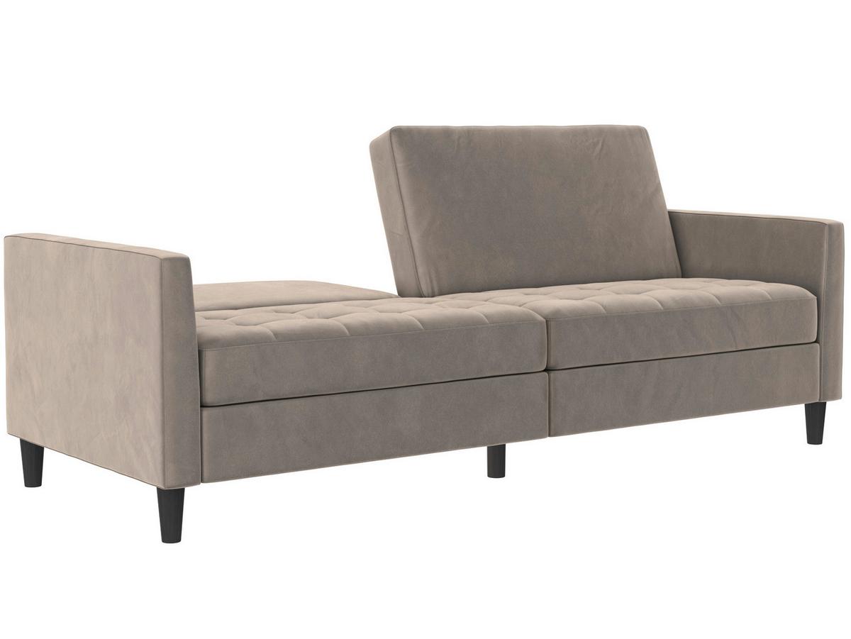 Schlafsofa Palermo Taupe, mit Schlaffunktion - Taupe/Schwarz, Basics, Textil (207/86/86cm) - Livetastic
