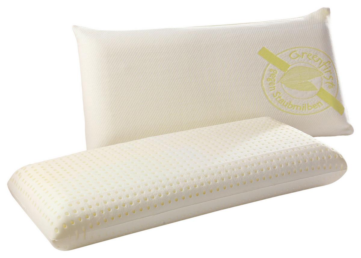 Nackenstützkissen Sleep & Care Greenfirst 40x80 M Polyurethan - Weiß/Grün, Basics, Textil (40/80cm) - FAN
