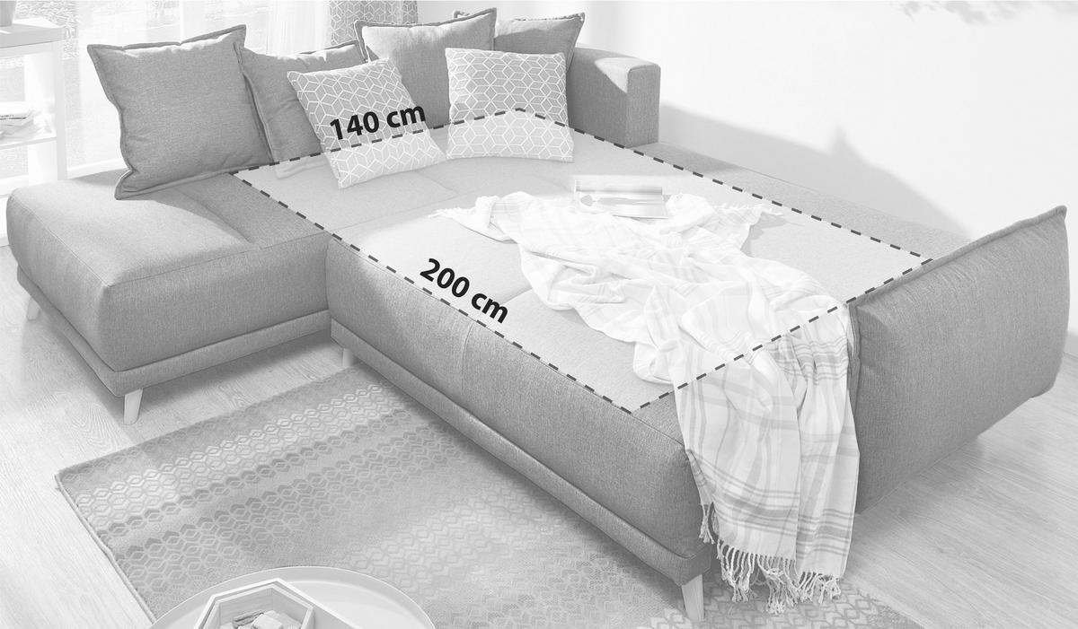 Rozkládací rohová sedačka LUKAS tyrkysová - petrolej/barvy borovice, Basics, textil (235/190cm) - MID.YOU