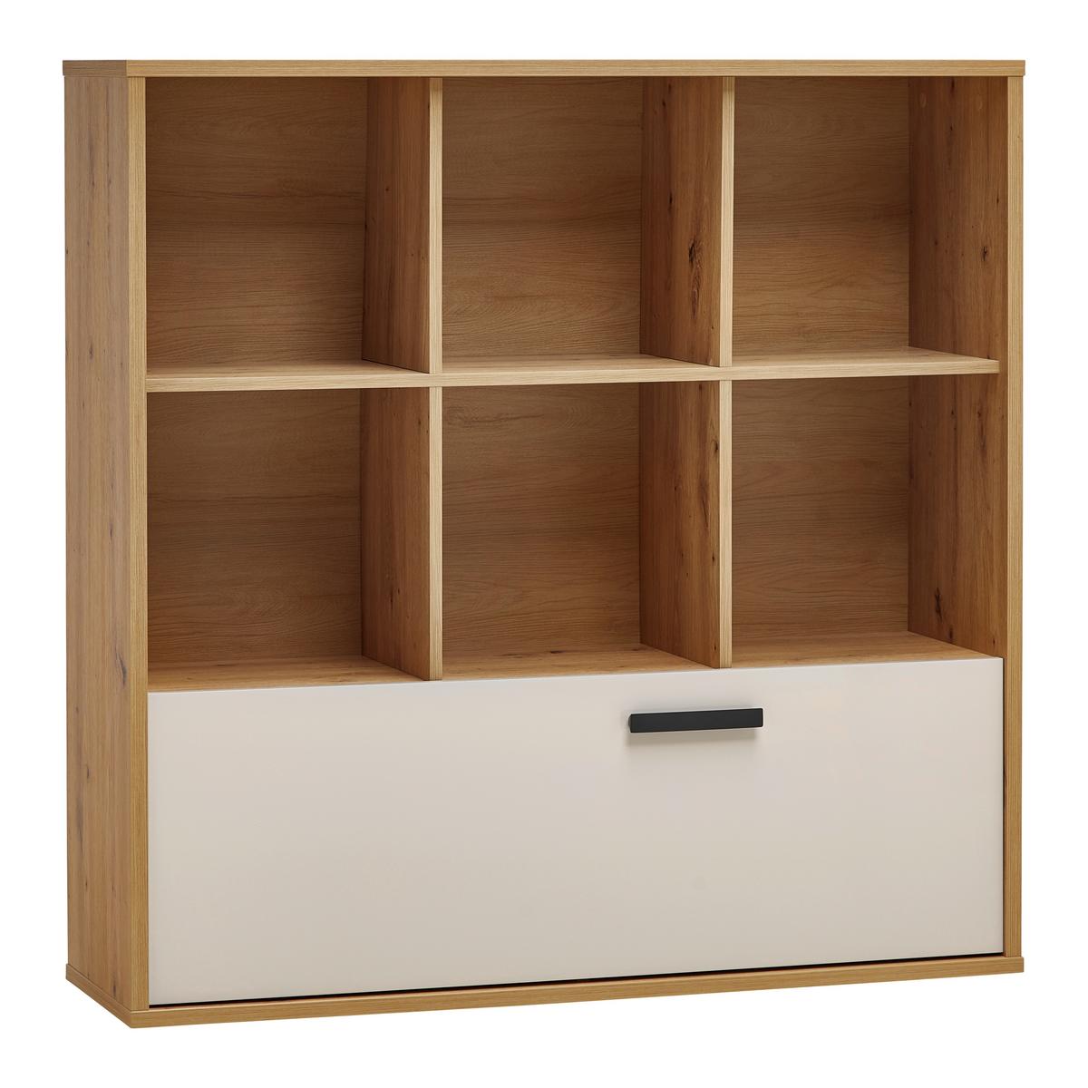 REGÁL CASA MIA - kašmírová/antracitová, Konventionell, kov/kompozitné drevo (120/121/36cm)