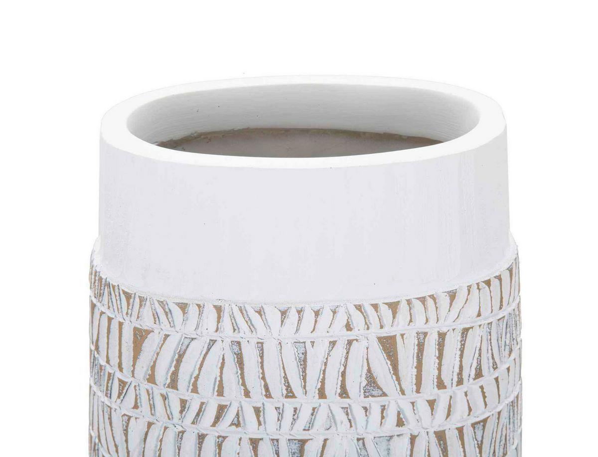 Vase Polyresin Nairobi Oval Weiß B: 19 Cm - Weiß, Basics, Kunststoff (19/50/12cm)